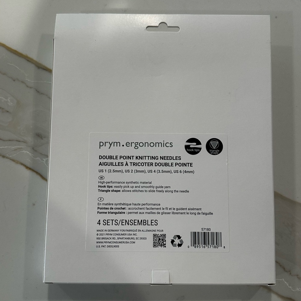 PRYM Ergonomics Double Point Knitting Needles 4 sets 20 Count Sizes 1,2,4,6 - Picture 2 of 3